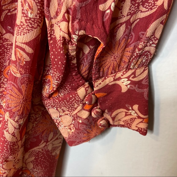 Free People Boho Floral Button Front Mini Dress - Picture 6 of 7